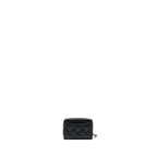 CHANEL ZIPPER CARD HOLDER CAVIAR BLACK GHW(MICROCHIP)