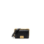 CHANEL SMALL BOY BAG SMOOTH CALFSKIN BLACK GHW(MICROCHIP)