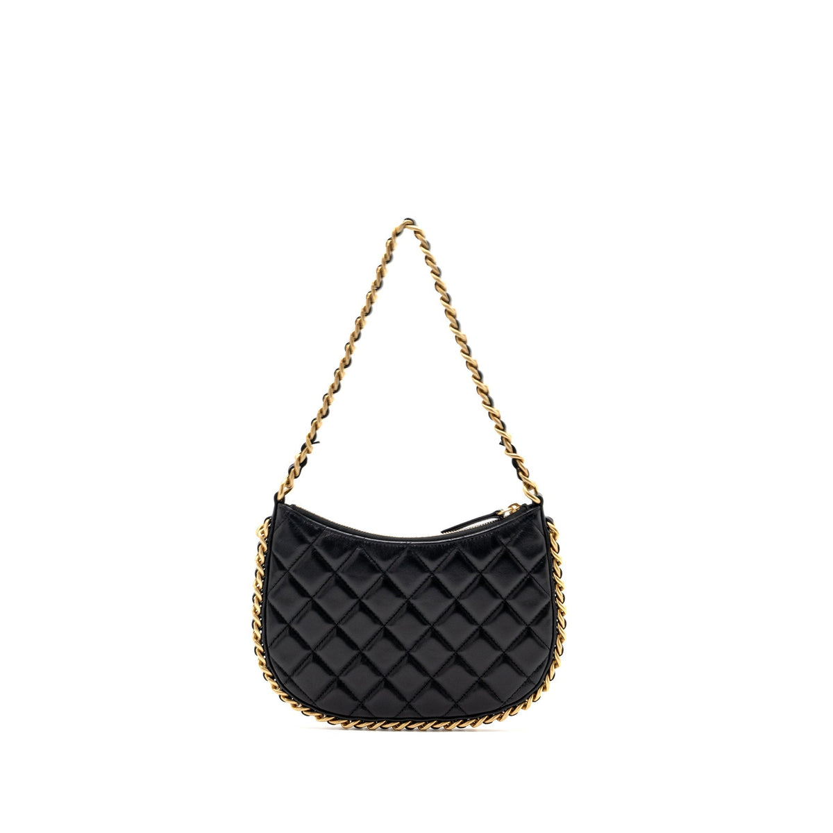 CHANEL HOBO SHOULDER BAG LAMBSKIN BLACK GHW(MICROCHIP)