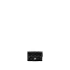 CHANEL CLASSIC FLAP CARD HOLDER CAVIAR BLACK SHW (MICROCHIP)