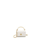 CHANEL 23P RAINBOW LETTER HANDLE MINI WALLET ON CHAIN CALFSKIN WHITE GHW (MICROCHIP)