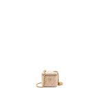 CHANEL PEARL CRUSH MINI VANITY WITH CHAIN LAMBSKIN LIGHT BEIGE GHW