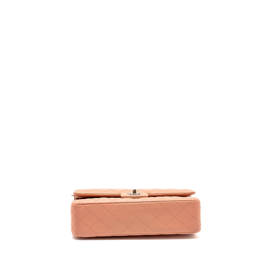 CHANEL MEDIUM CLASSIC DOUBLE FLAP BAG LAMBSKIN PINK SHW (MICROCHIP)