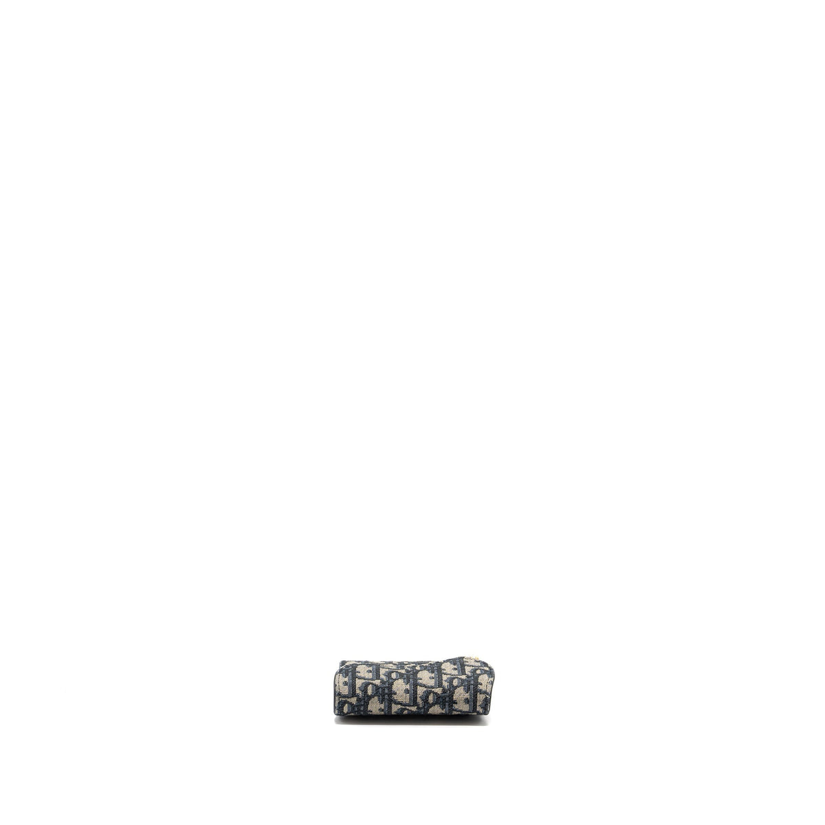DIOR SADDLE FLAP CARD HOLDER OBLIQUE CANVAS BLUE GHW