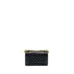 CHANEL SMALL BOY BAG SMOOTH CALFSKIN BLACK GHW(MICROCHIP)