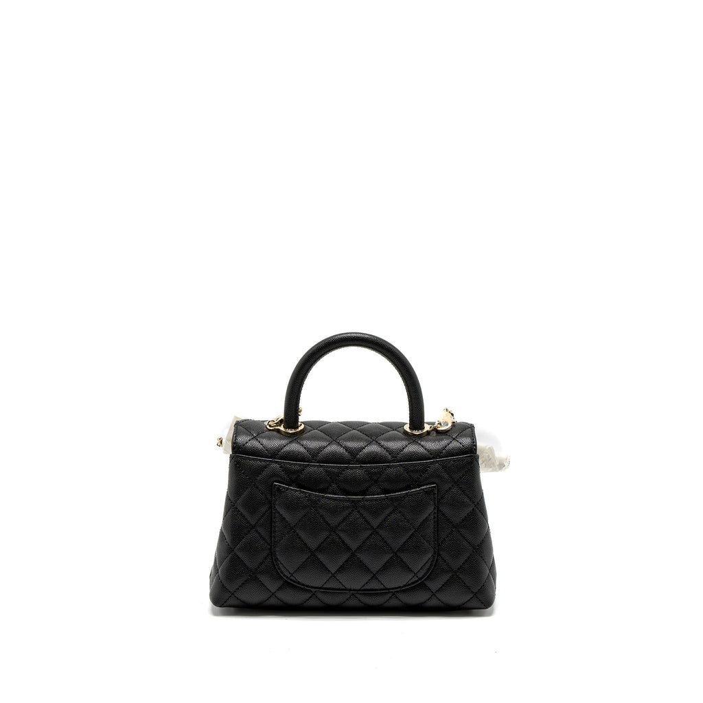 CHANEL SMALL COCO HANDLE CAVIAR BLACK LGHW (MICROCHIP)