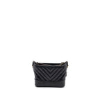 CHANEL CHEVRON SMALL GABRIELLE HOBO BAG CALFSKIN BLACK MULTICOLOR HARDWARE