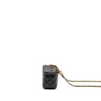 CHANEL PEARL CRUSH LONG VANITY CASE LAMBSKIN BLACK GHW (MICROCHIP)