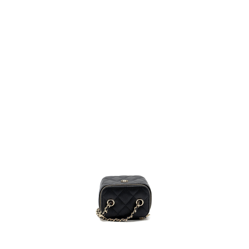 CHANEL MINI VANITY CASE CAVIAR BLACK LGHW