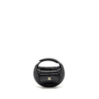 CHANEL 23B ROUND CLUTCH CAVIAR BLACK LGHW (MICROCHIP)