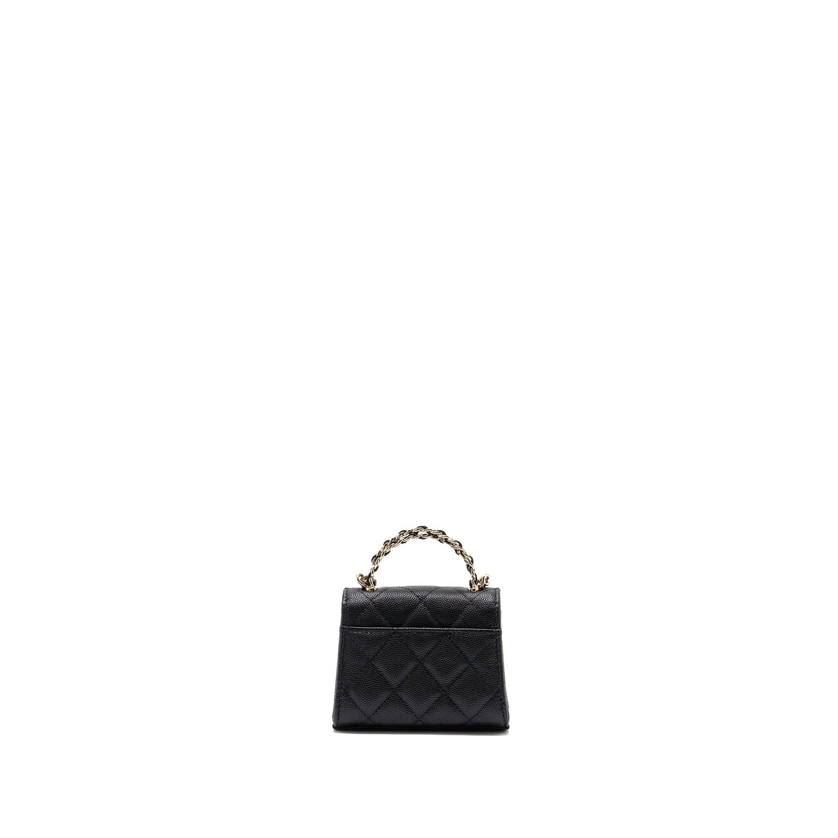 CHANEL MINI TOP HANDLE FLAP BAG CAVIAR BLACK LGHW (MICROCHIP)