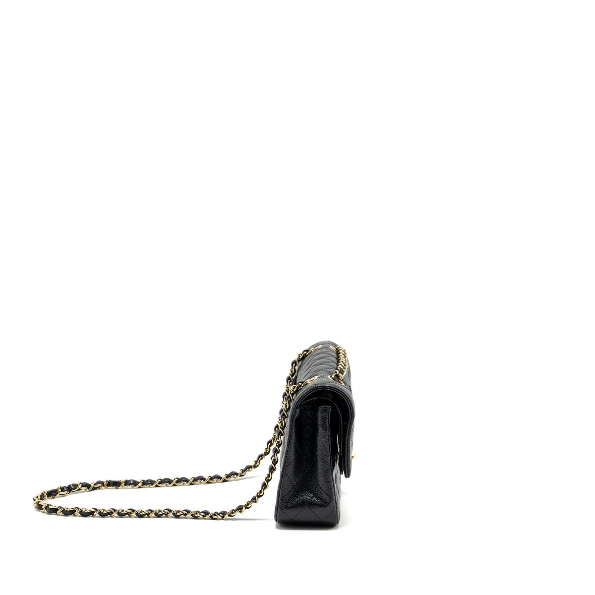 CHANEL MEDIUM CLASSIC DOUBLE FLAP BAG CAVIAR BLACK GHW
