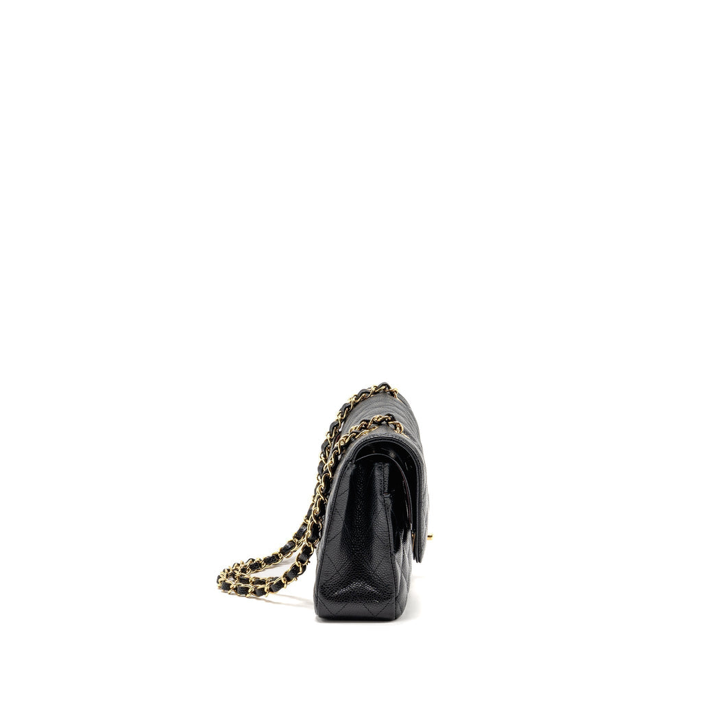 CHANEL MEDIUM CLASSIC DOUBLE FLAP BAG CAVIAR BLACK GHW