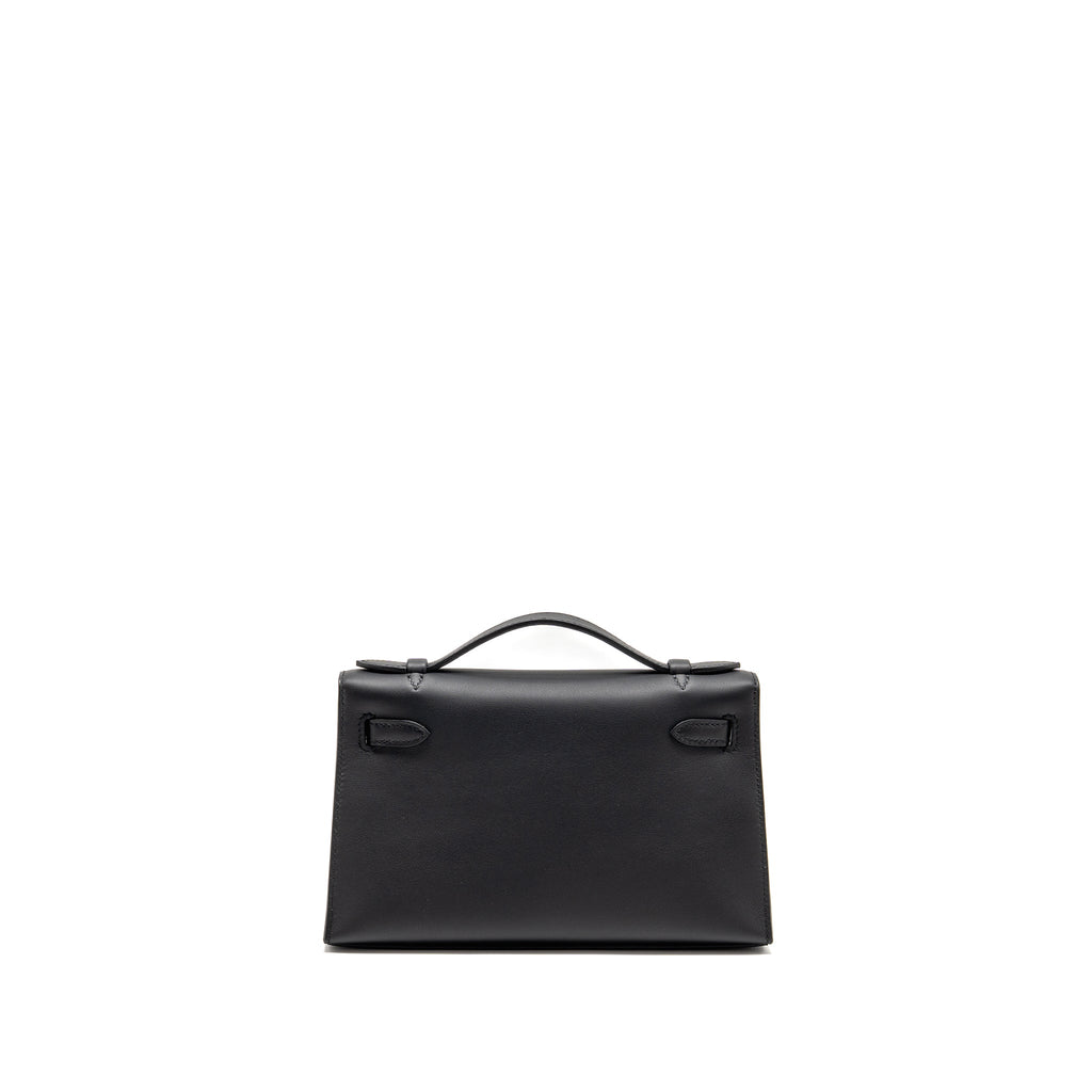 HERMES KELLY POCHETTE SWIFT BLACK SHW
