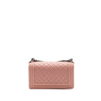 CHANEL MEDIUM BOY BAG LAMBSKIN LIGHT PINK RUTHENIUM HARDWARE