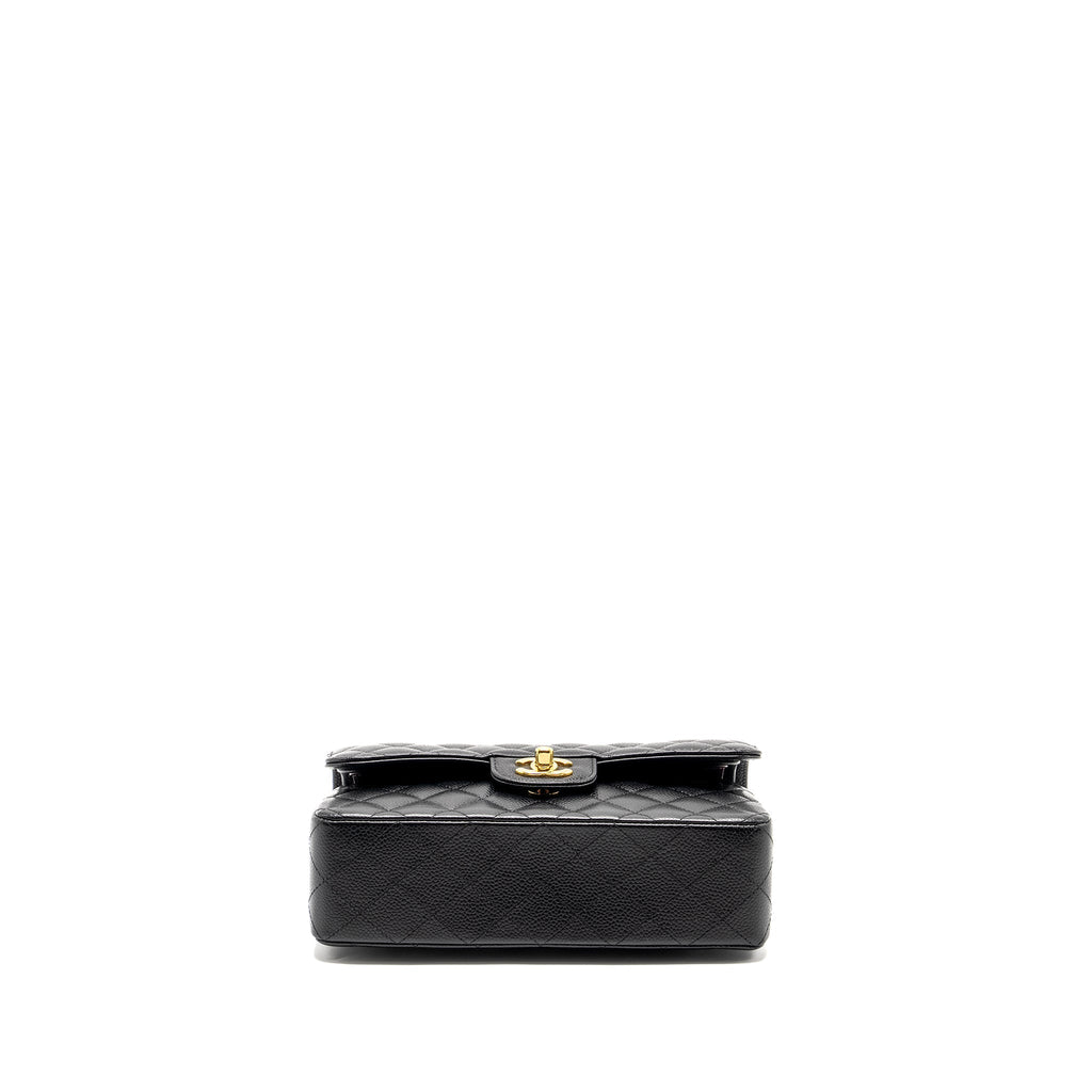 CHANEL SMALL CLASSIC DOUBLE FLAP BAG CAVIAR BLACK GHW (MICROCHIP)