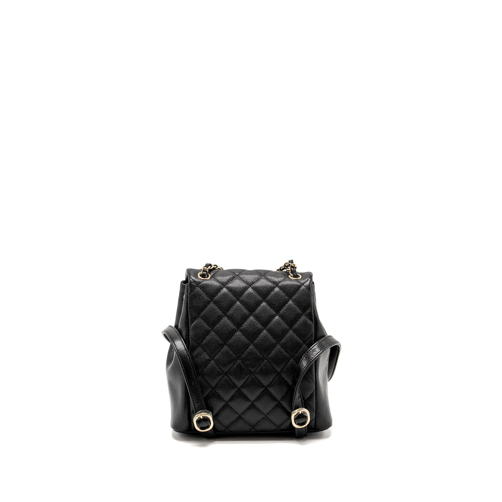 CHANEL TRIPLE PACK DUMA BACKPACK CAVIAR BLACK LGHW (MICROCHIP)