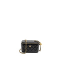 CHANEL PEARL CRUSH LONG VANITY CASE LAMBSKIN BLACK GHW (MICROCHIP)