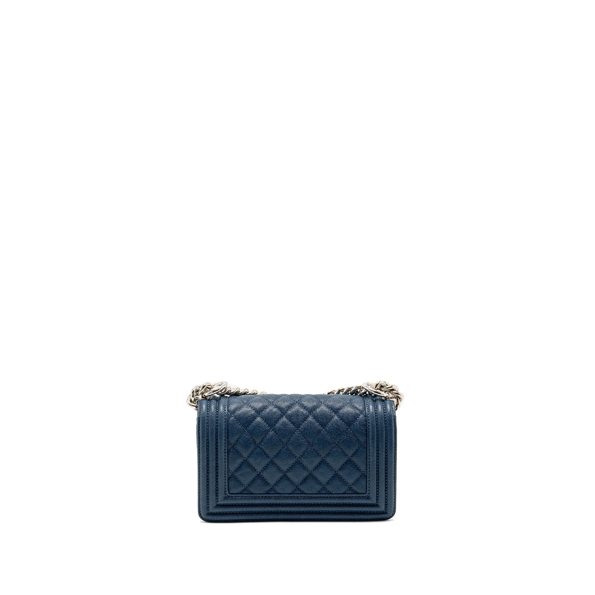CHANEL SMALL BOY BAG CAVIAR NAVY SHW