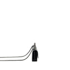 CHANEL CRYSTAL TOP HANDLE MINI FLAP BAG CALFSKIN BLACK WITH BLACK HARDWARE (MICROCHIP)