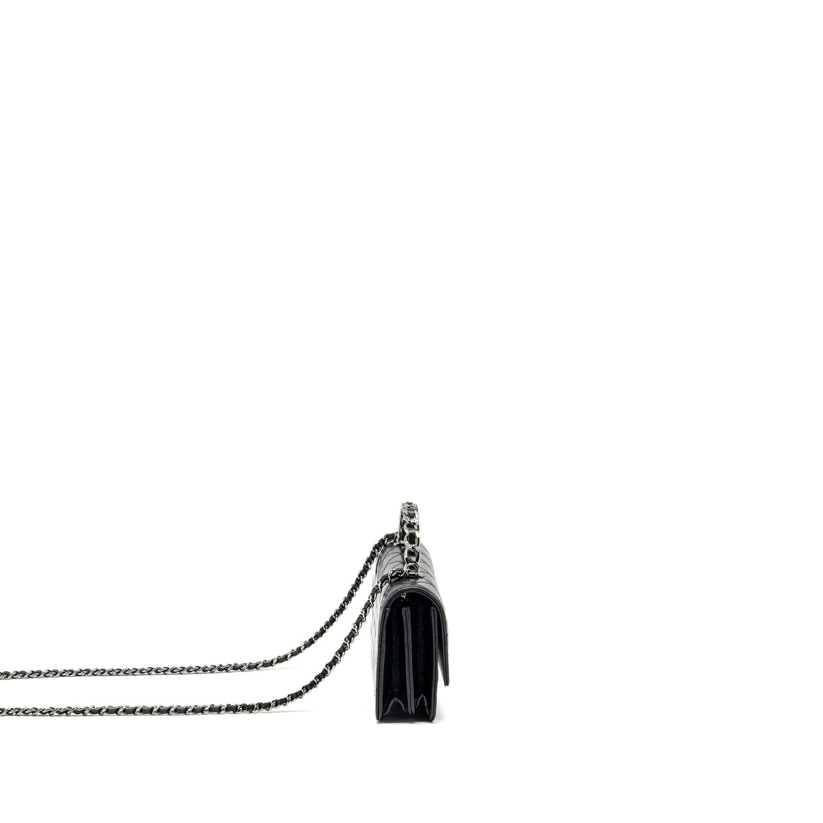 CHANEL CRYSTAL TOP HANDLE MINI FLAP BAG CALFSKIN BLACK WITH BLACK HARDWARE (MICROCHIP)