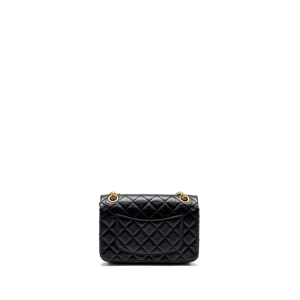 CHANEL MINI 2.55 REISSUE FLAP BAG AGED CALFSKIN BLACK GHW