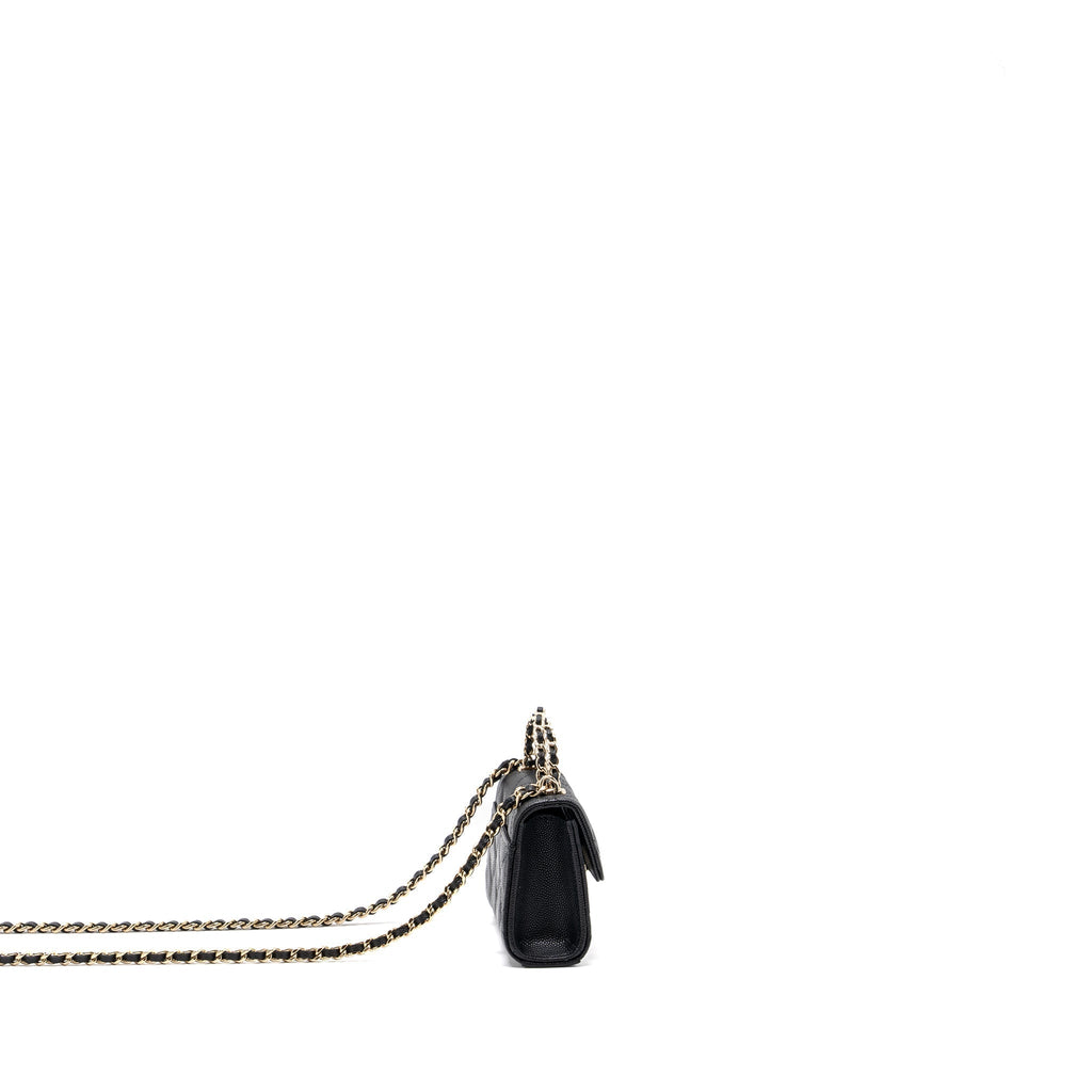 CHANEL MINI TOP HANDLE FLAP BAG CAVIAR BLACK LGHW (MICROCHIP)
