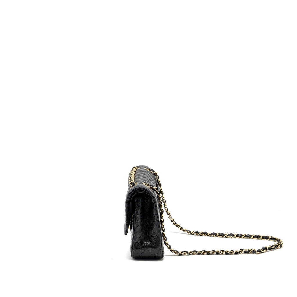 CHANEL MEDIUM CLASSIC DOUBLE FLAP BAG CAVIAR BLACK GHW