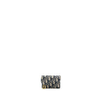 DIOR SADDLE FLAP CARD HOLDER OBLIQUE CANVAS BLUE GHW