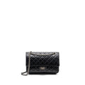 CHANEL SMALL 2.55 REISSUE FLAP BAG AGED CALFSKIN BLACK RUTHENIUM HARDWARE(MICROCHIP)