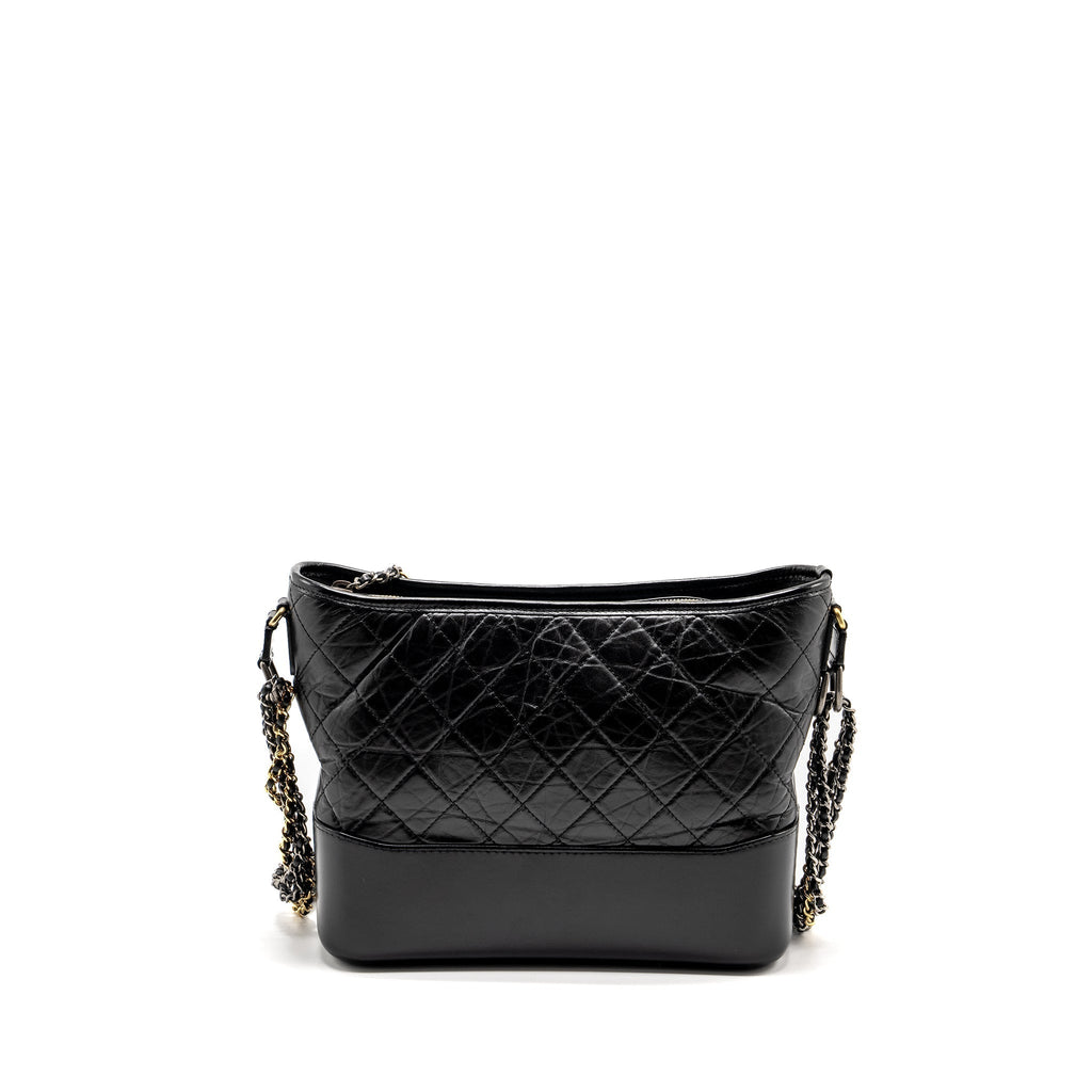 CHANEL GABRIELLE HOBO BAG CALFSKIN BLACK MULTICOLOUR HARDWARE