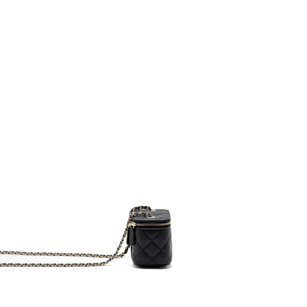 CHANEL MINI VANITY CASE CAVIAR BLACK LGHW