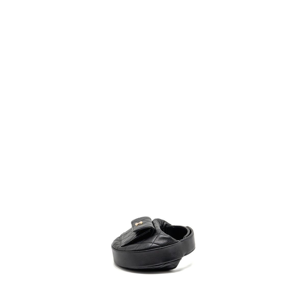 CHANEL 23B ROUND CLUTCH CAVIAR BLACK LGHW (MICROCHIP)