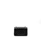 CHANEL CLASSIC MINI RECTANGULAR FLAP BAG LAMBSKIN BLACK LGHW (MICROCHIP)