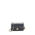 CHANEL PEARL CRUSH MINI RECTANGULAR FLAP BAG LAMBSKIN DARK GREY GHW (MICROCHIP)