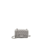 CHANEL MINI RECTANGULAR FLAP BAG LAMBSKIN LIGHT GREY SHW(MICROCHIP)
