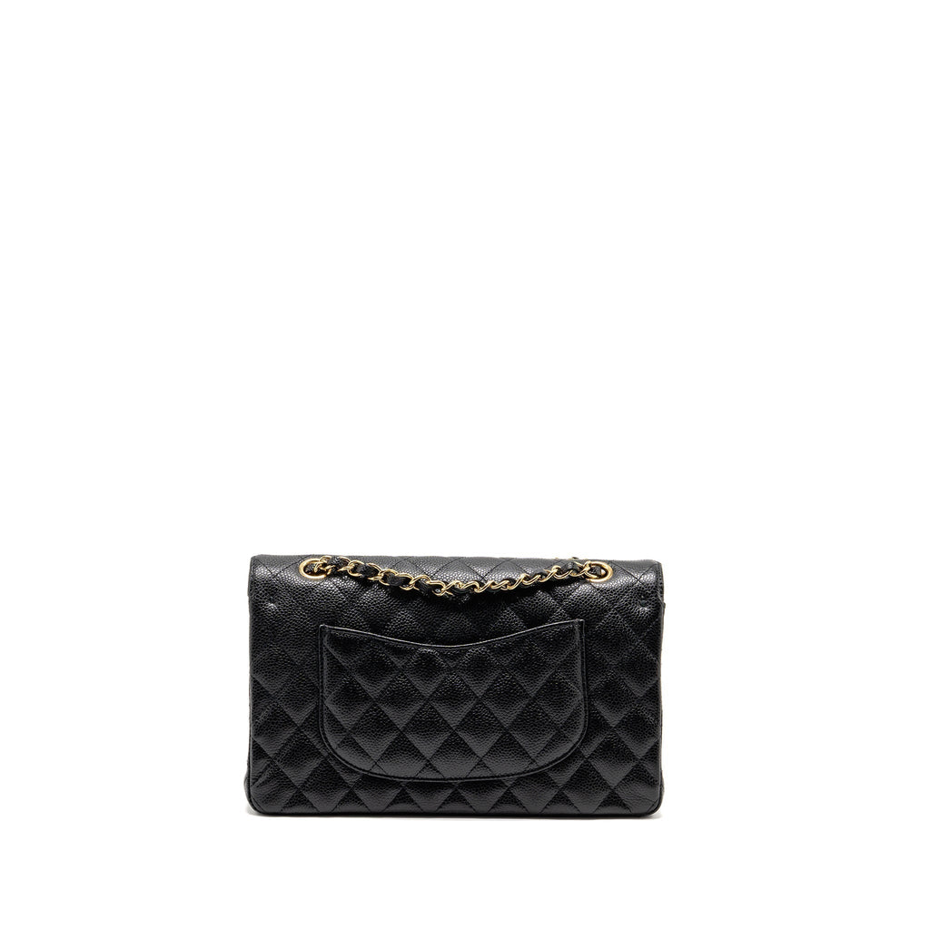 CHANEL MEDIUM CLASSIC DOUBLE FLAP BAG CAVIAR BLACK GHW
