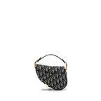 DIOR MINI SADDLE BAG BLUE OBLIQUE JACQUARD GHW