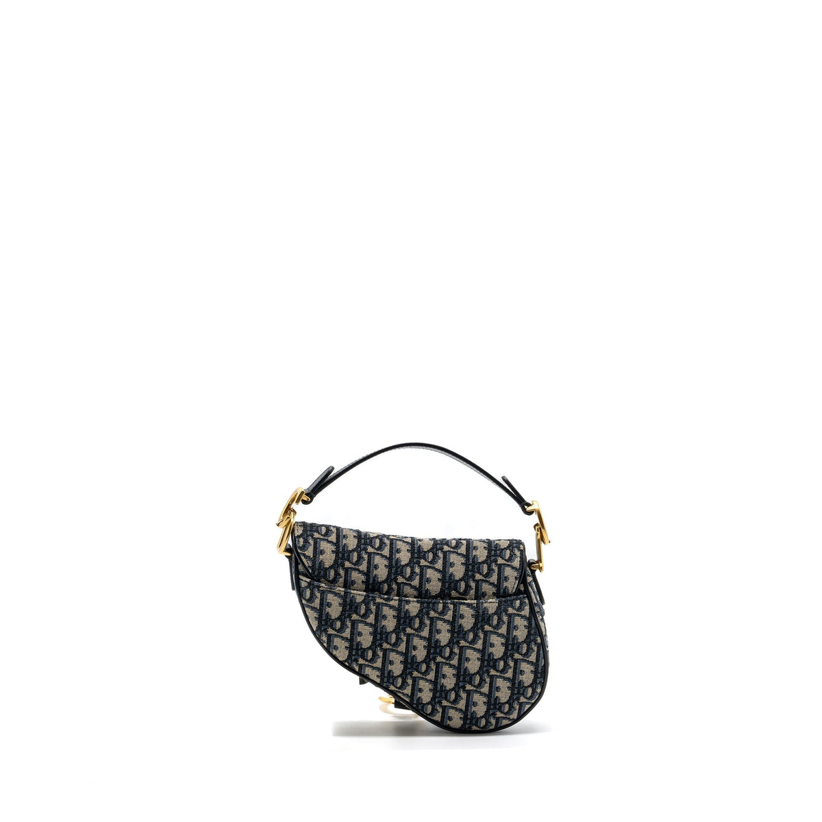 DIOR MINI SADDLE BAG BLUE OBLIQUE JACQUARD GHW