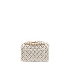 CHANEL BICOLOR METAL SMALL CLASSIC DOUBLE FLAP BAG LAMBSKIN WHITE MULITCOLOUR HARDWARE
