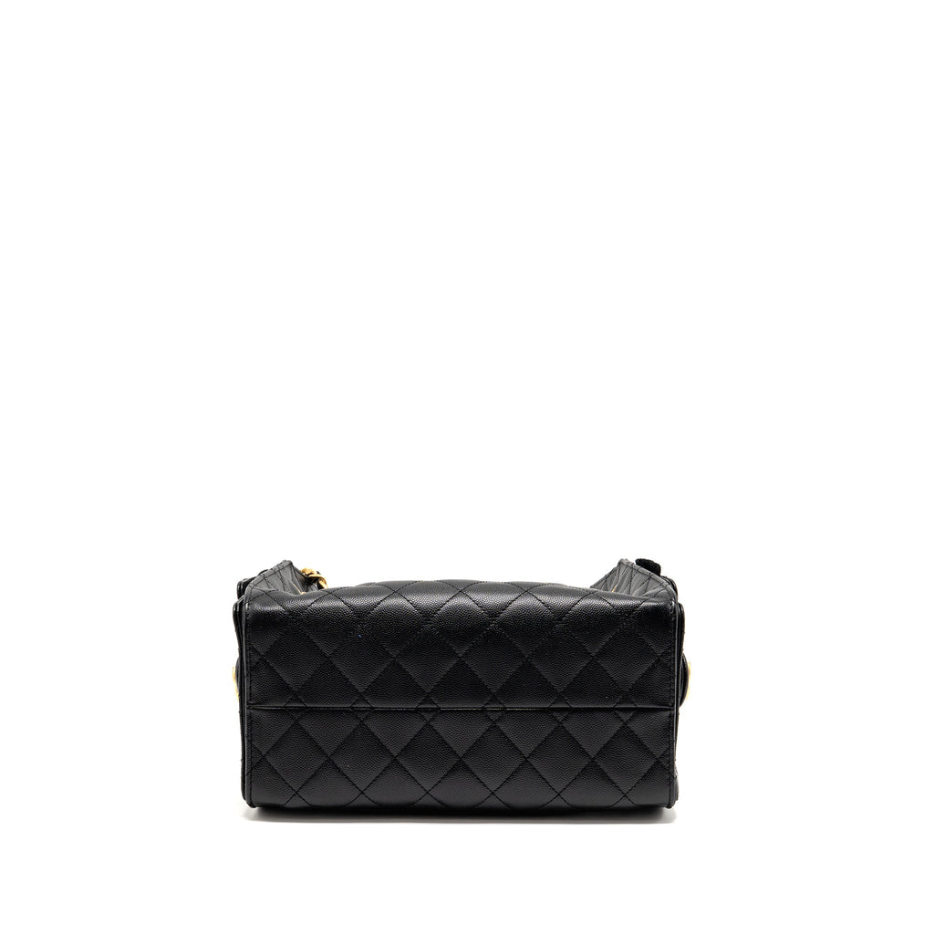 CHANEL SMALL 25 HANDBAG GRAINED CALFSKIN BLACK GHW (MICROCHIP)