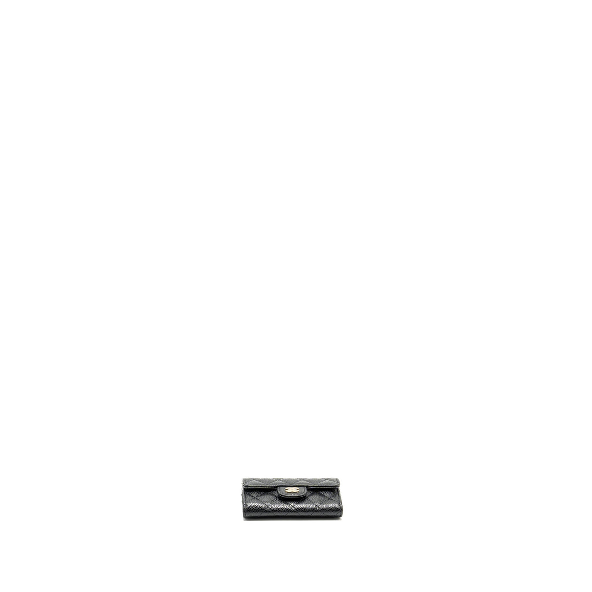 CHANEL CLASSIC FLAP CARD HOLDER CAVIAR BLACK GHW (MICROCHIP)