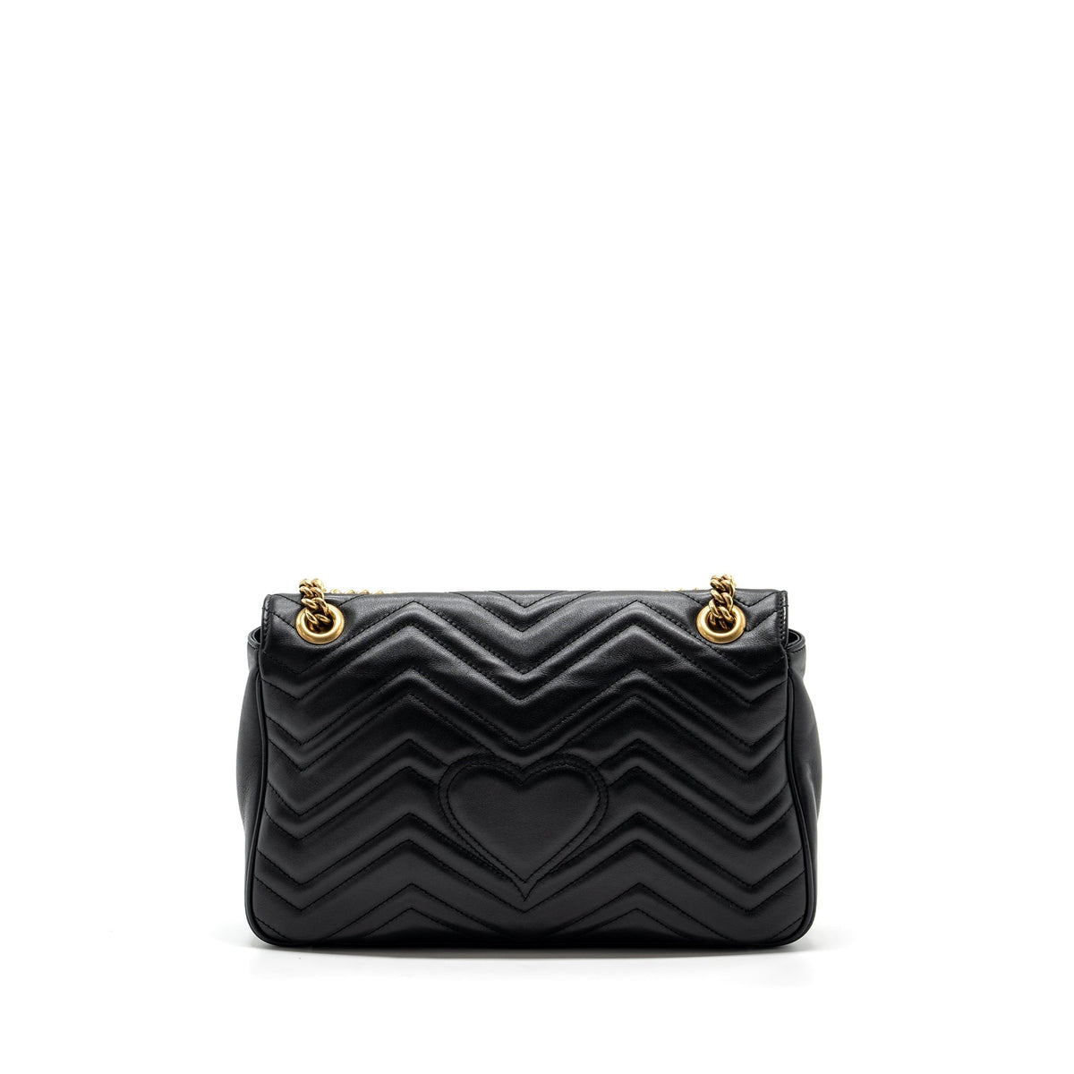GUCCI MEDIUM GG MARMONT BAG CALFSKIN BLACK GHW