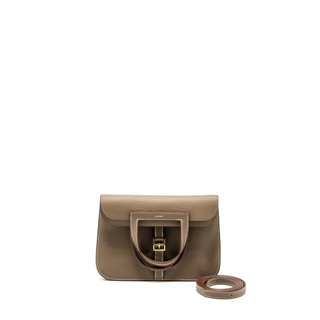 HERMES HALZAN 25 Clemence Etoupe GHW