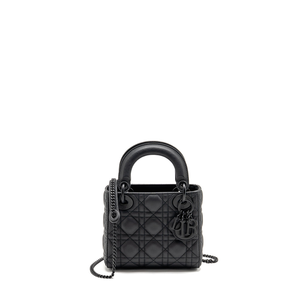 DIOR MINI LADY DIOR CALFSKIN SO BLACK