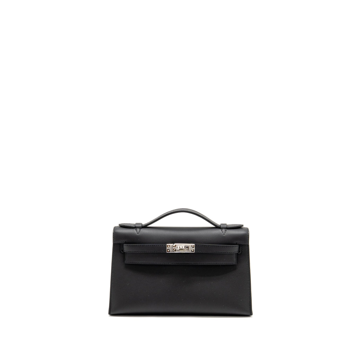 HERMES KELLY POCHETTE SWIFT BLACK SHW
