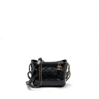 CHANEL SMALL GABRIELLE HOBO BAG AGED CALFSKIN BLACK MULTICOLOUR HARDWARE