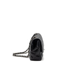 CHANEL CLASSIC JUMBO SINGLE FLAP BAG LAMBSKIN BLACK SHW