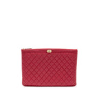 CHANEL LARGE BOY O CASE ZIP POUCH CAVIAR PINK LGHW