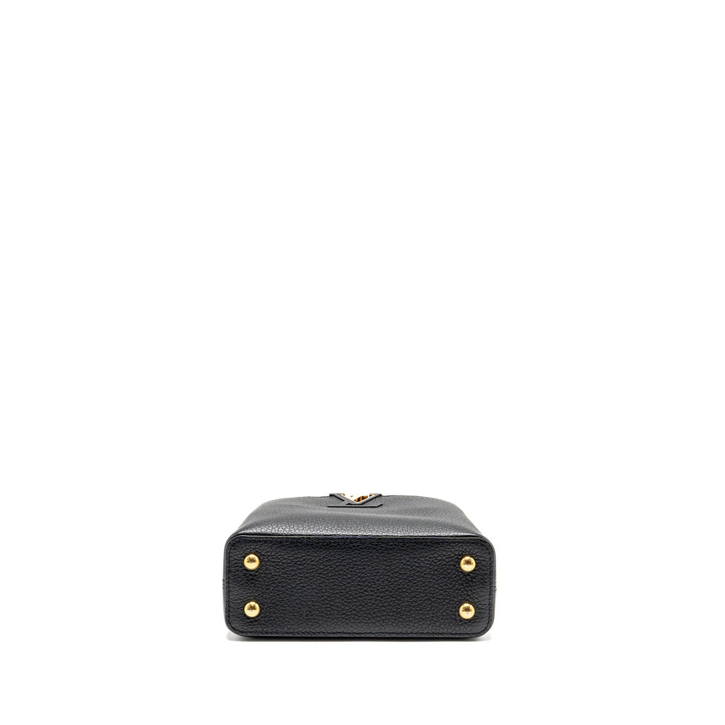 LOUIS VUITTON CAPUCINES MINI TAURILLON BLACK GHW